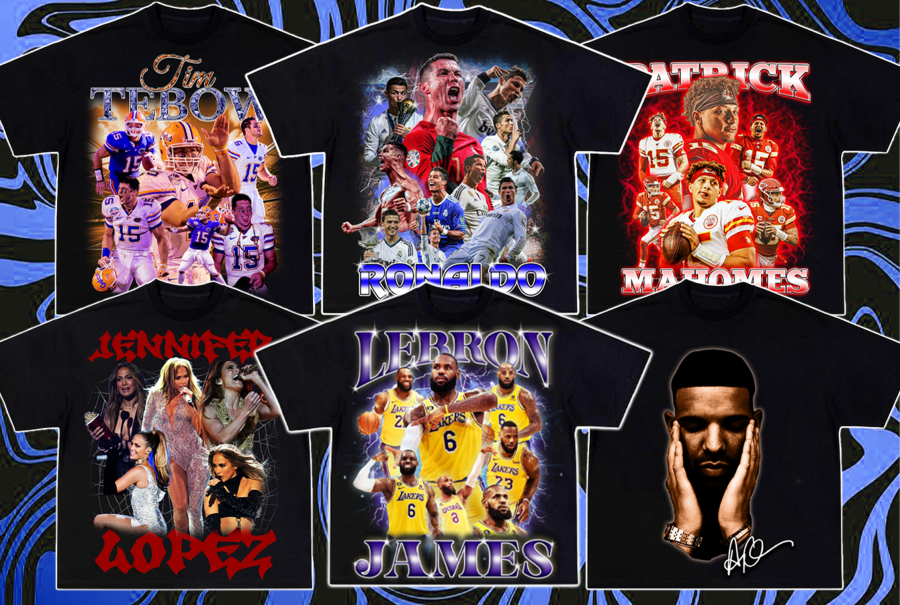 I will design you a bootleg t shirt 90s rap, sports, etc