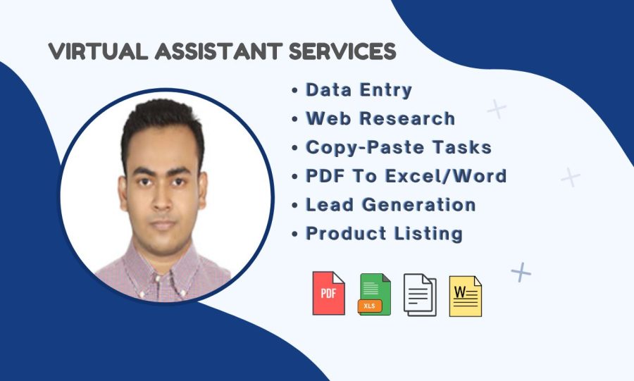 I'll do any virtual assistant, Data Entry, or Online Research Task & Lead Generation 