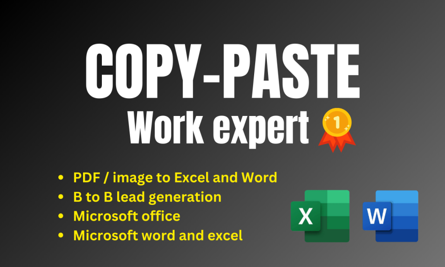 Expert Copy-Paste Work | Data Entry | Fast & Accurate