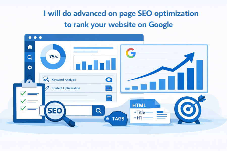 I will do advanced on page SEO optimization to rank your website on Google