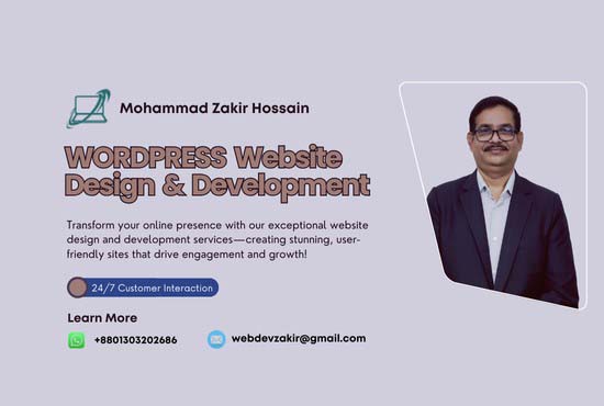 I will do WordPress Website Design or Development, Redesign Wordpress Website.