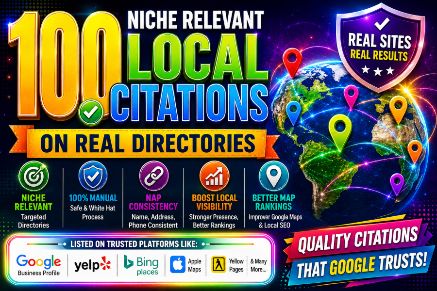 100 Manual Niche Relevant Local Citations on Real Directories