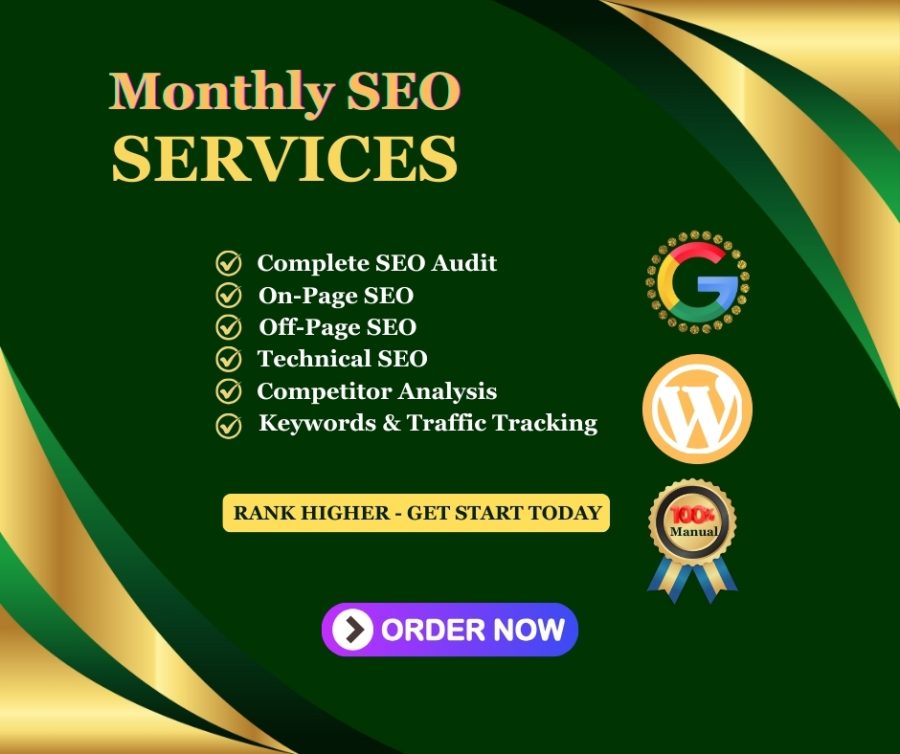 I Will Provide Complete Monthly SEO Service for Top Google Rankings