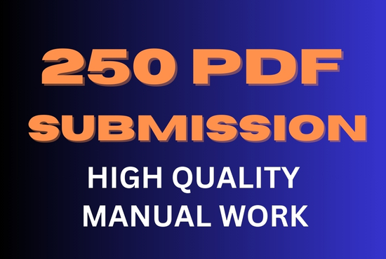 I will make manual PDF submission 250 document sharing sites