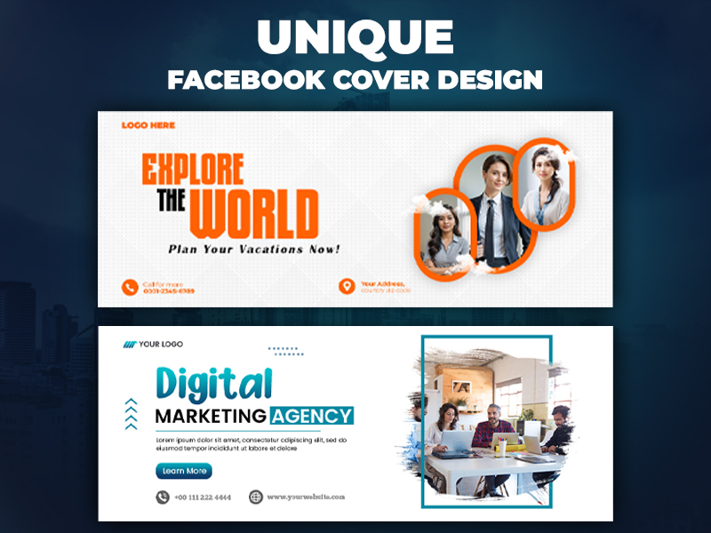 I will create custom Facebook covers, LinkedIn, and YouTube banner with free 3D mockup