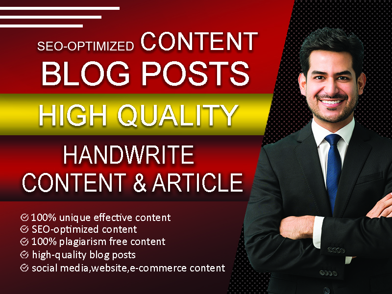 I will provide 1500+ words Unique and high-quality handwritten blog posts, SEO content, web content