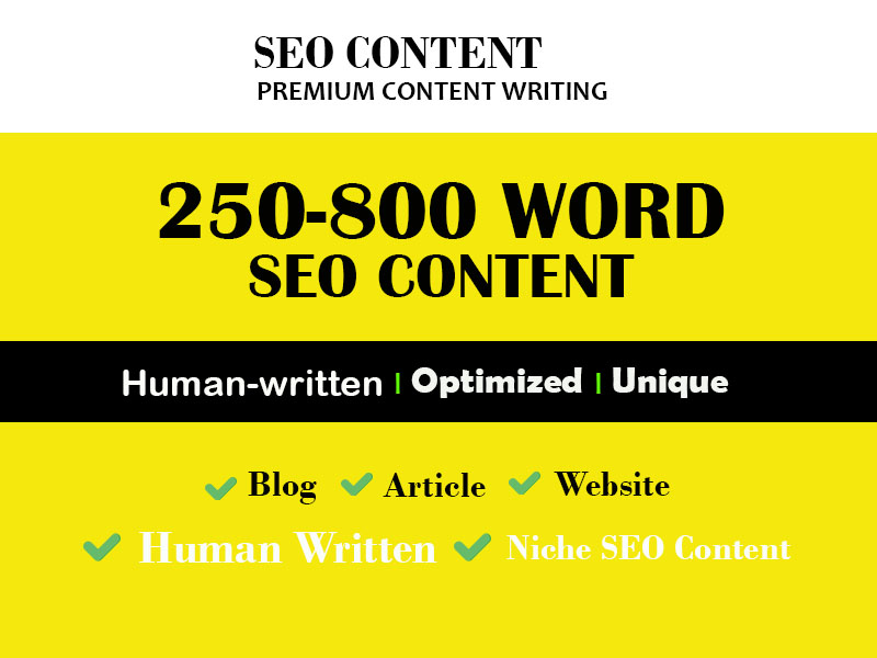 Write Unique, Keyword-Rich Articles (250&ndash;800 Words) for SEO