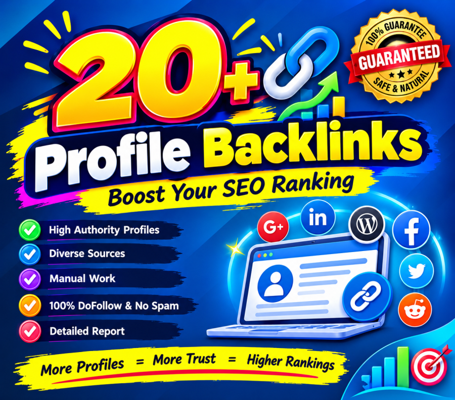 Premium 20 Profile Backlinks That stand out a smarter link building package