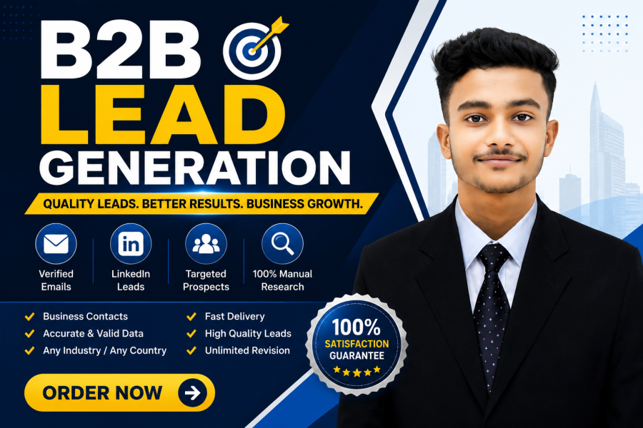 I Will Provide Verified B2B Lead Generation, Email List Building & LinkedIn Leads