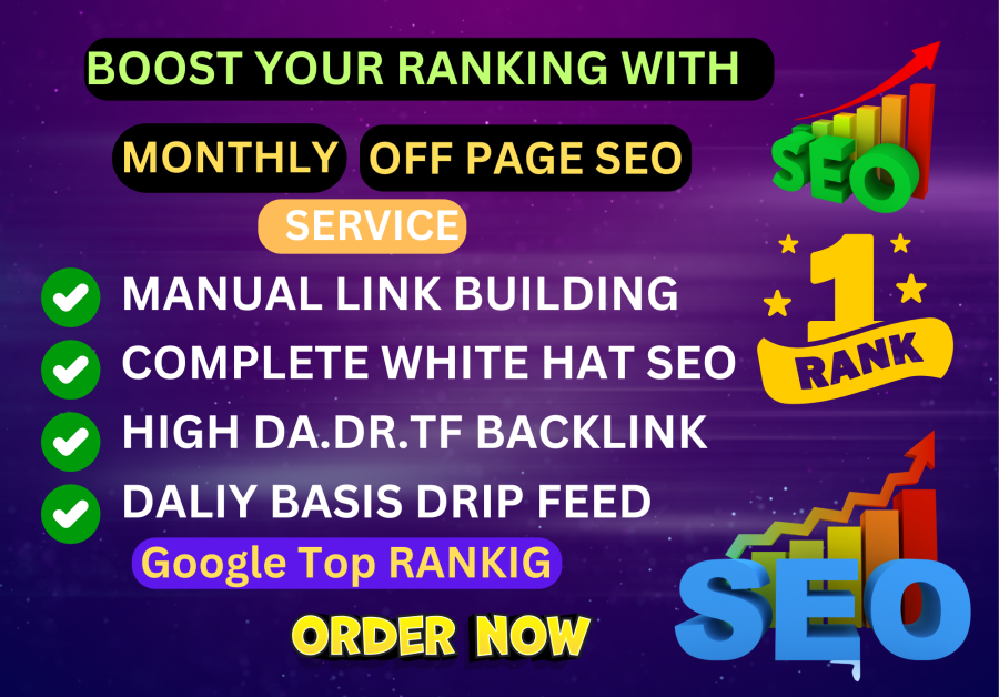 Monthly Off Page SEO Service with High Authority Backlinks