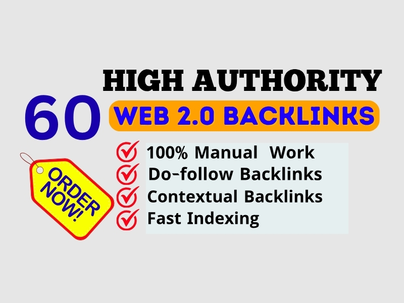 I will build high authority 60 web 2.0 backlinks 