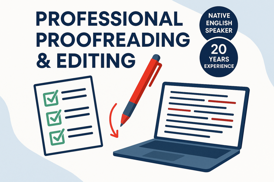 Expert proofreading and editing of 1,000 english words
