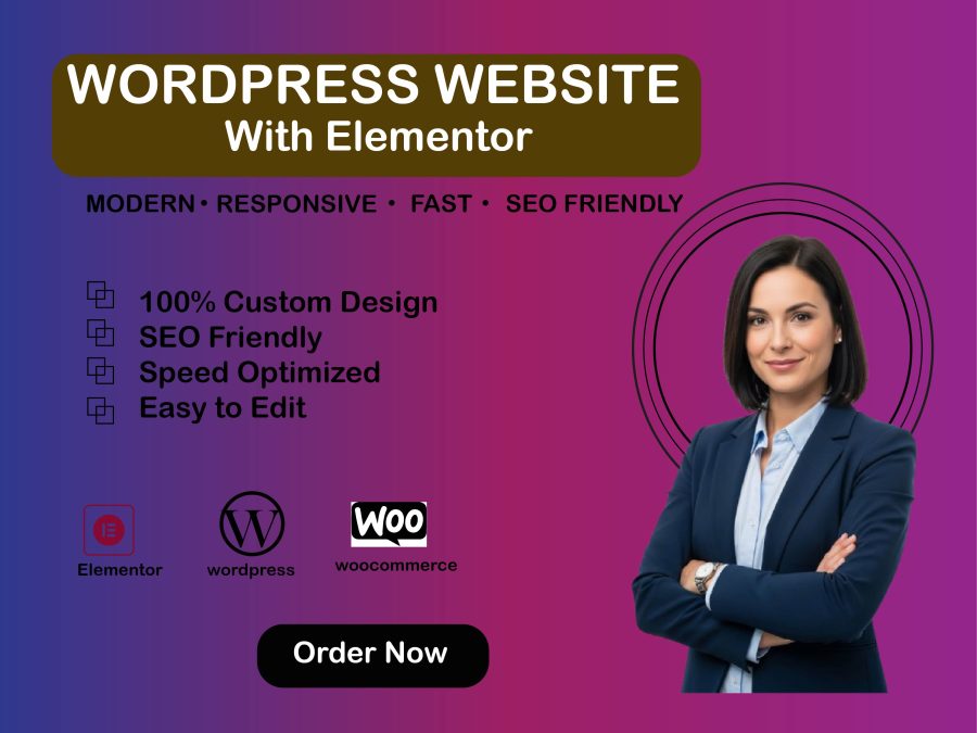 I will craft a modern, pixel-perfect WordPress website using Elementor.