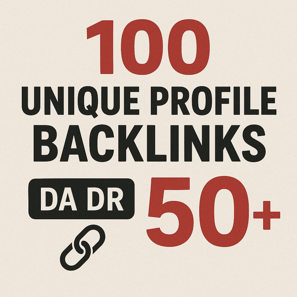 Create manually 100 unique profile backlinks check samples in description 
