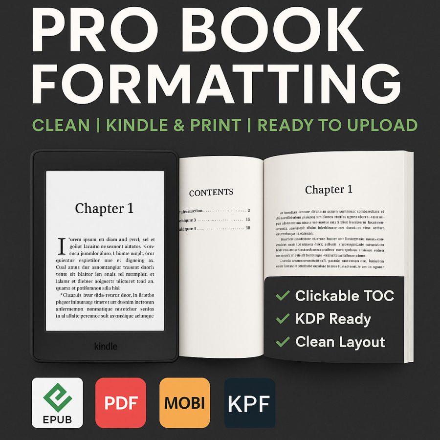 I will format your manuscript for Kindle and print-ready KDP publishing