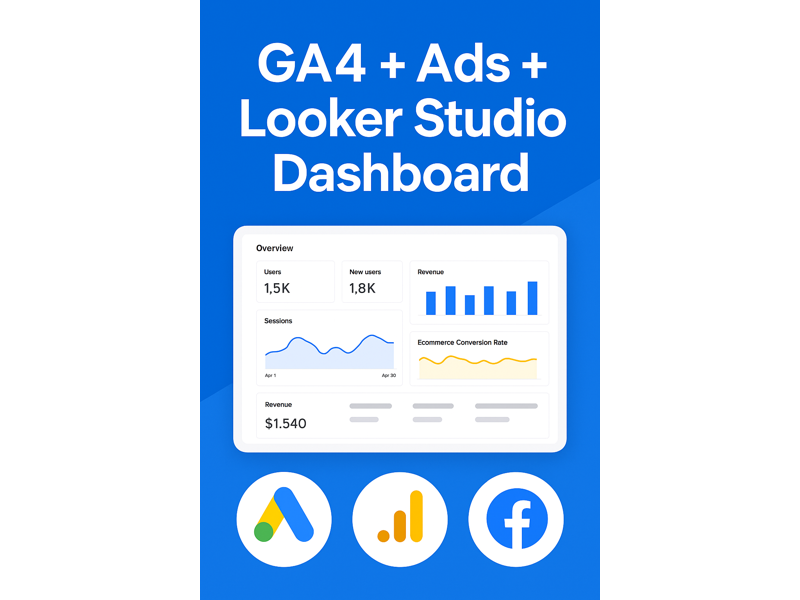 I Will Create a Professional Looker Studio Report Using GA4, Meta Ads, and Google Ads Data