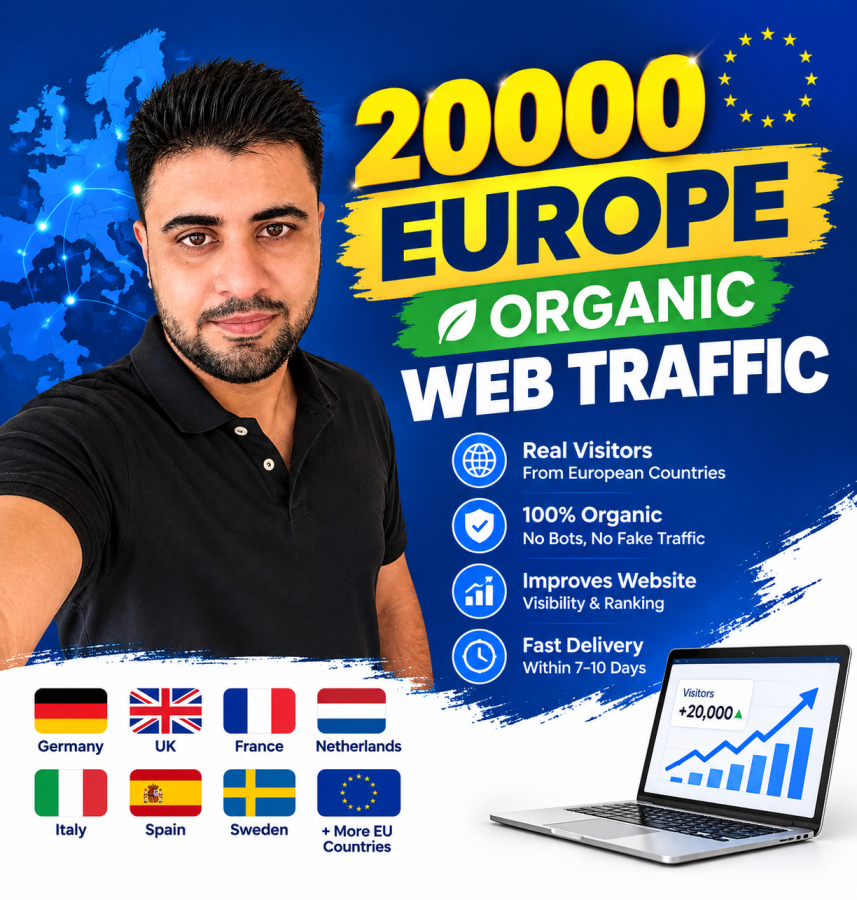 20000 Organic Europe Website Traffic 