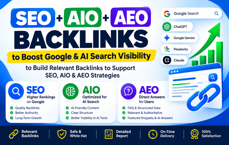 Build Relevant Backlinks SEO + AIO + AEO Optimization for Google & AI Search Visibility