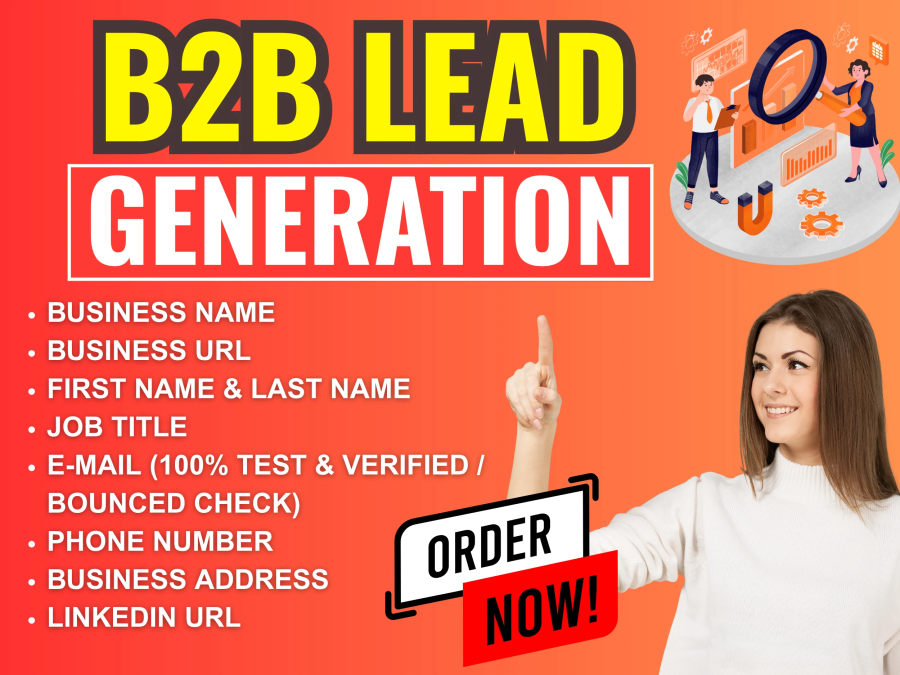 I will 100 b2b lead generation, email leads, LinkedIn leads, manual lead list 
