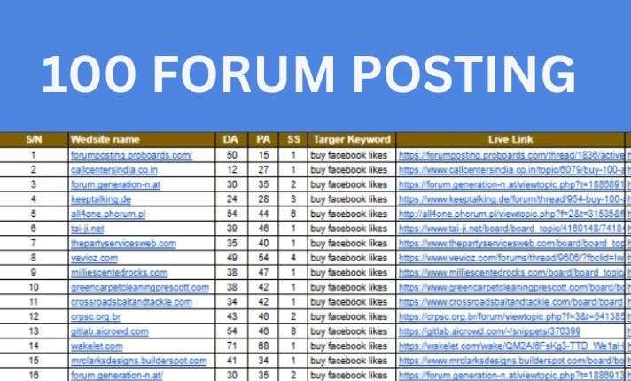 I will build 60 manual high DA forum posting backlinks for SEO and link building