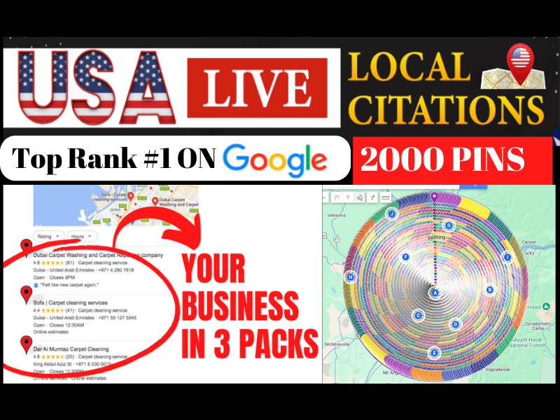  2000 Google Map Citations | 20 local listings for USA, AU, UK, GA and Canada