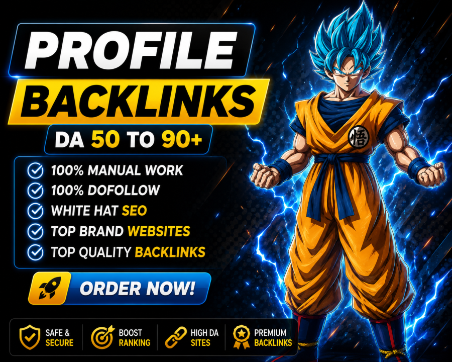 100 High DA DR Profile Backlinks manully created on high quality domains