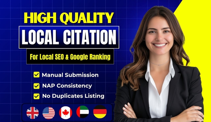 I will do 80 Local citation for USA ,UK, UAE, Canada ,Germany and any countires for local seo