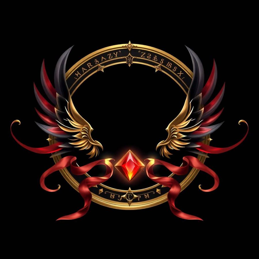 Luxury Game Avatar Frame Design | Golden & Red Fantasy Profile Borders (PNG)