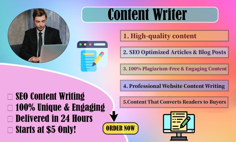 I Will Write Engaging, SEO Optimized, and Plagiarism-Free Content for Your Website or Blog