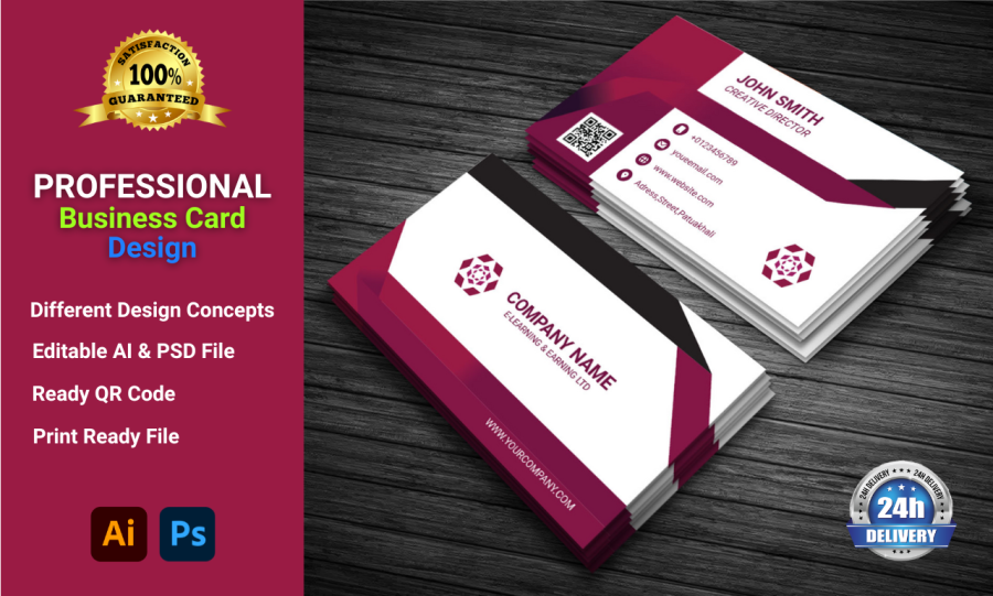 I will design a clean, creative, and professional business card