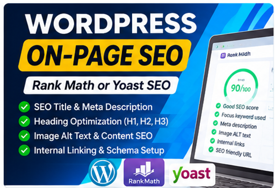 I Will Do WordPress On Page SEO Optimization with Rank Math or Yoast
