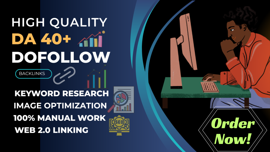 High Quality DA 40+ Dofollow Backlinks | Keyword Research | Image Optimization | 100% manual work