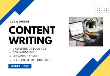 Engaging Blog Posts & Content Writing | 2 x 500 Words | SEO Optimized