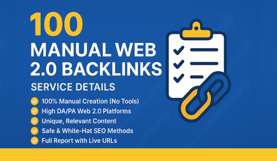 100 Manual High Authority Web 2.0 Backlinks for Organic Ranking