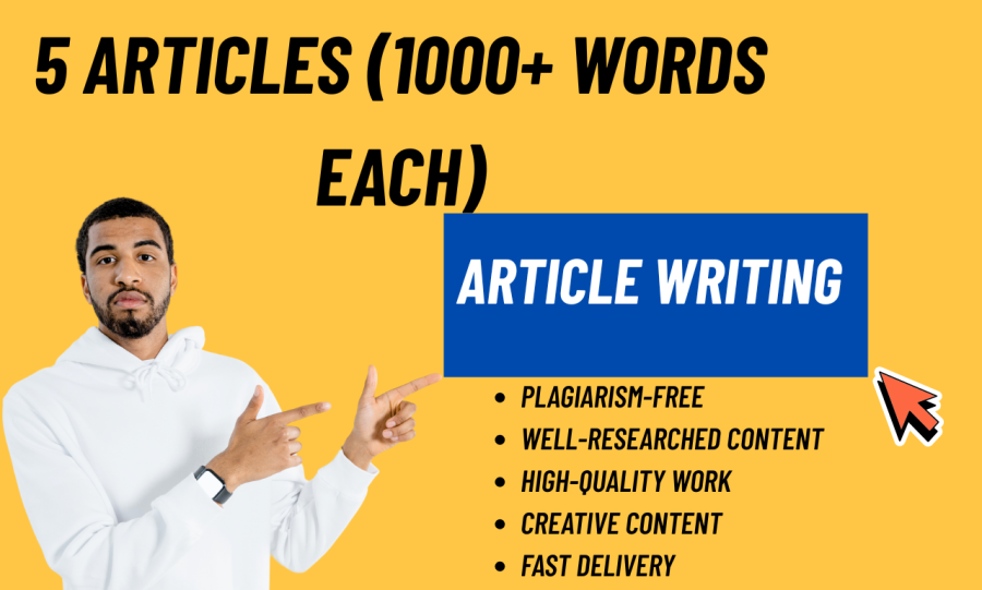 I Will Write 5 Articles (1000+ Words Each) &ndash; SEO Optimized, High-Quality Blog & Content Writing