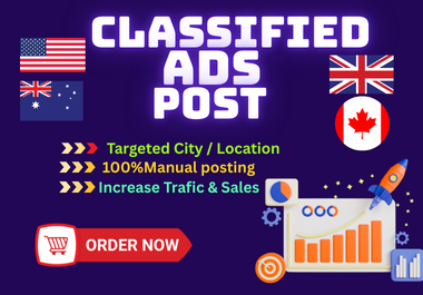 I Will Promote Your Ads On 70 USA, UK, Canada & Australia Classified Sites