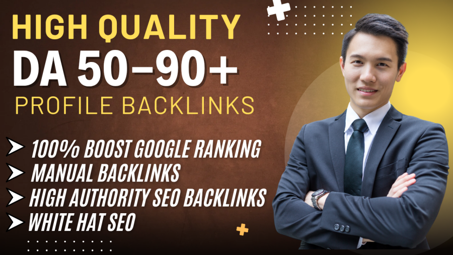 I will Provide 100 high quality da 50 to 90 Plus Profile SEO backlinks for link building