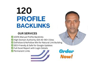 120 High Authority Profile Backlinks for SEO & Website Ranking