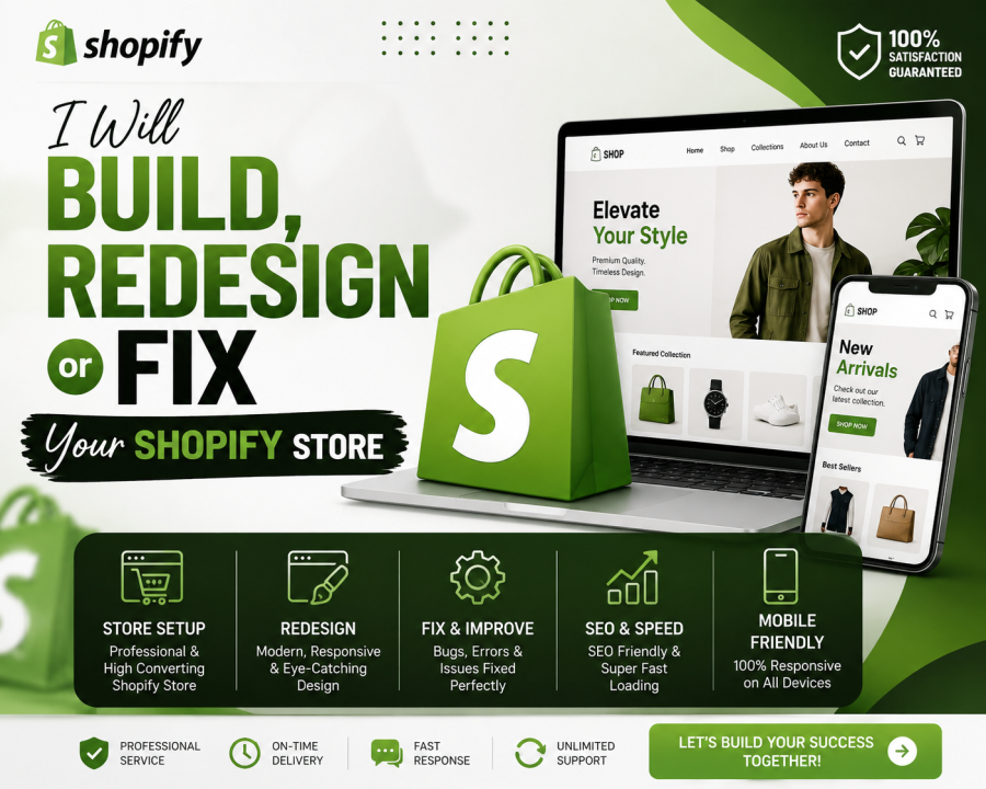 I Will Build, Redesign or Fix Your Shopify Store