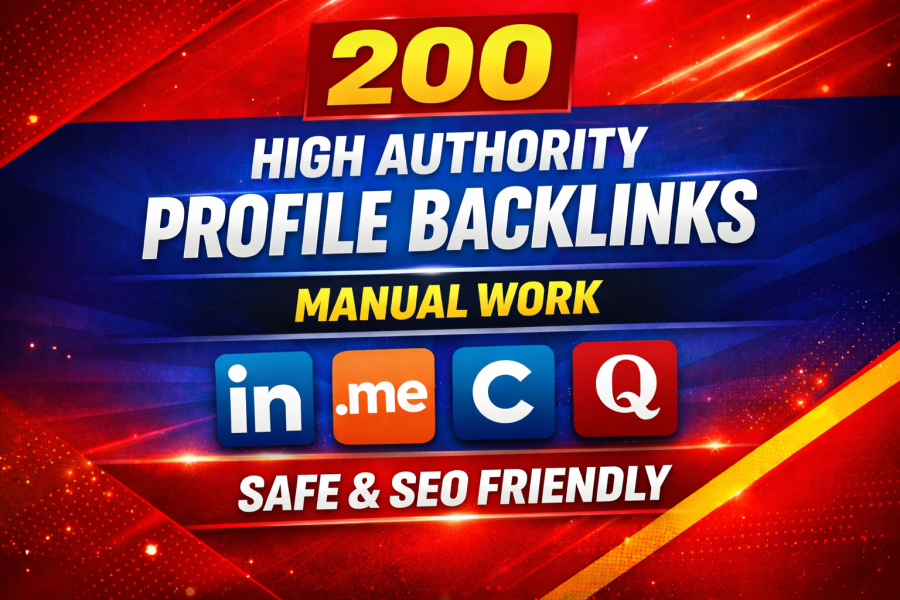 200 high authority profile backlinks manually for SEO