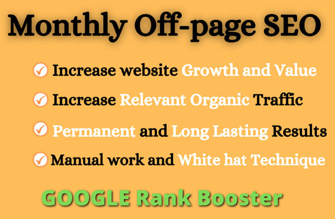 I will do google top ranking by high da backlinks with complete monthly SEO service