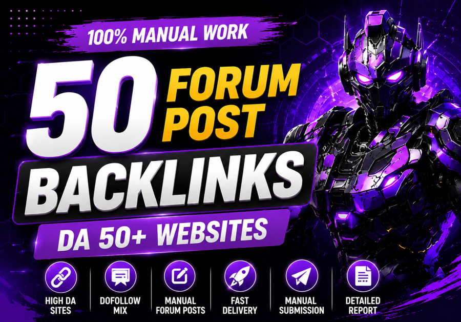 Build 50 High-Authority Manual Forum Posting Backlinks | DA 50+ Sites