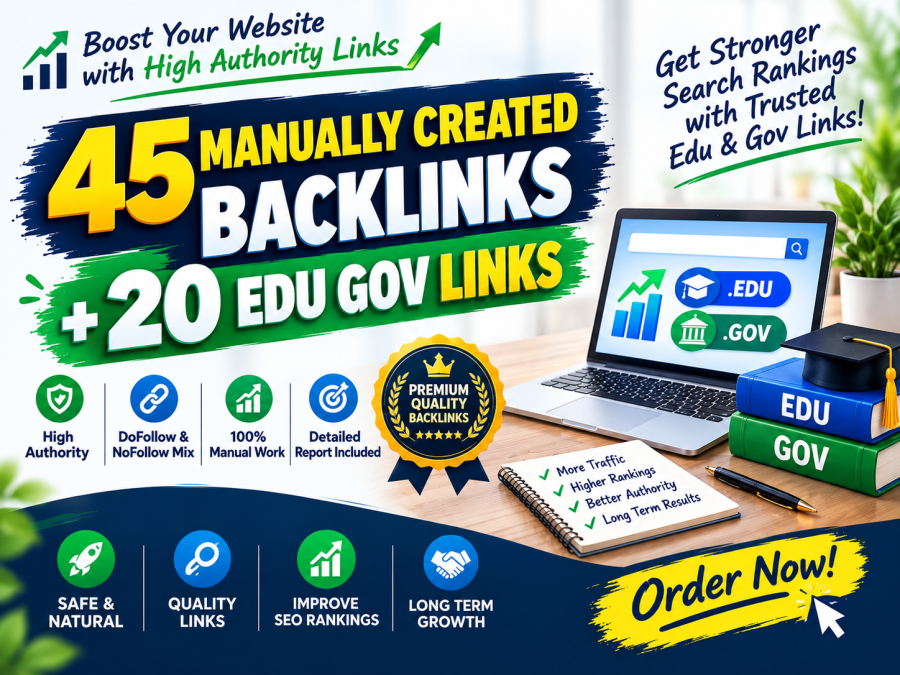 45 Backlinks + 20 EDU Backlinks &ndash; Manually Created SEO Backlink Service
