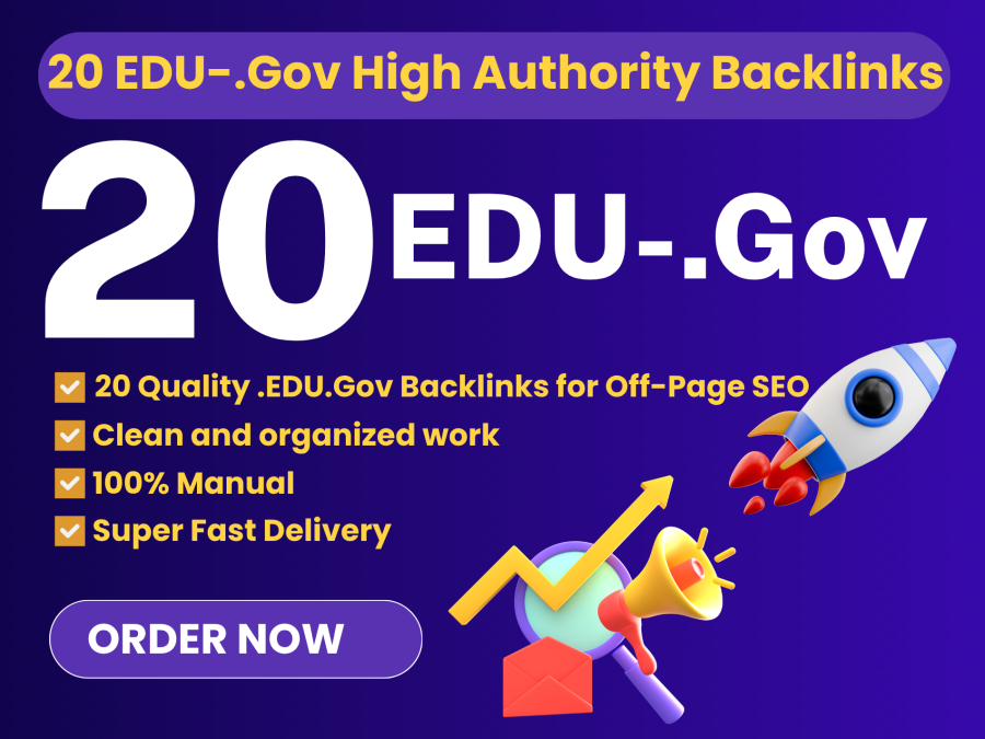 20 Quality .EDU.GOV Backlinks for Off-Page SEO