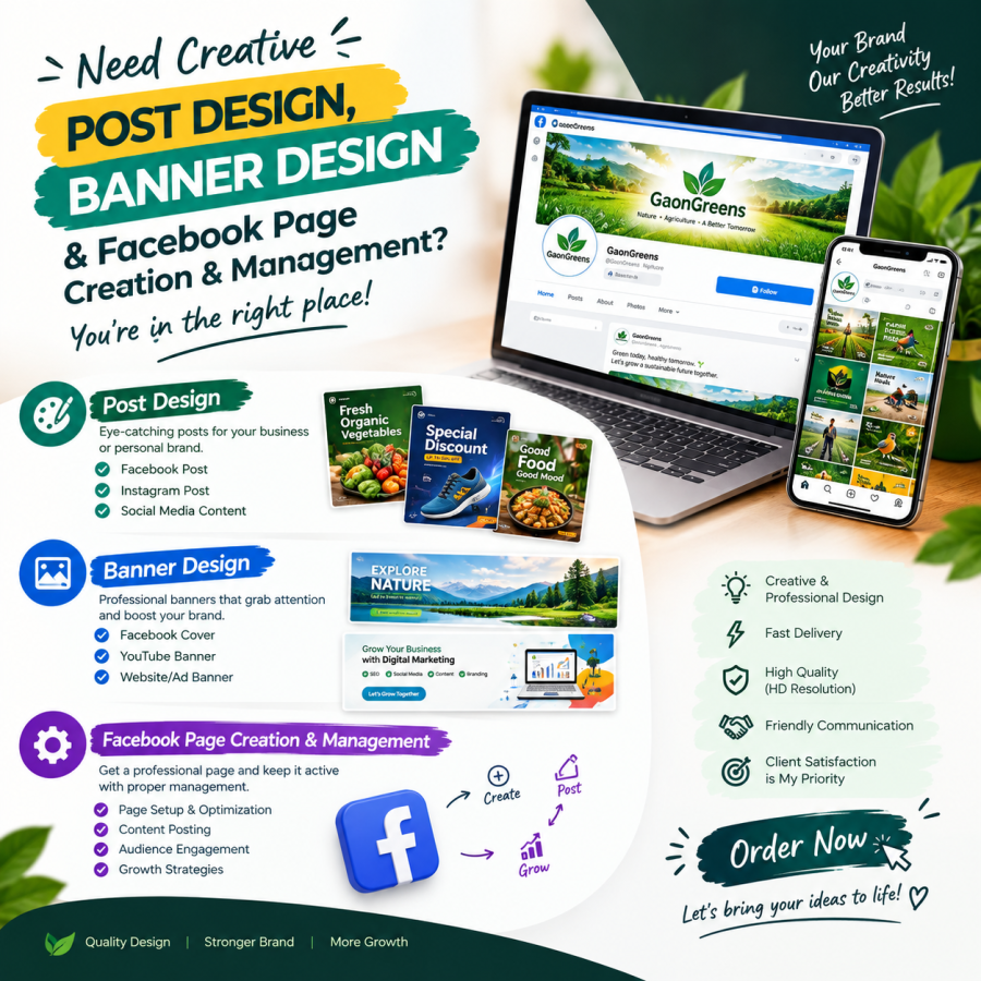 I will design professional social media posts, banners and Facebook pages