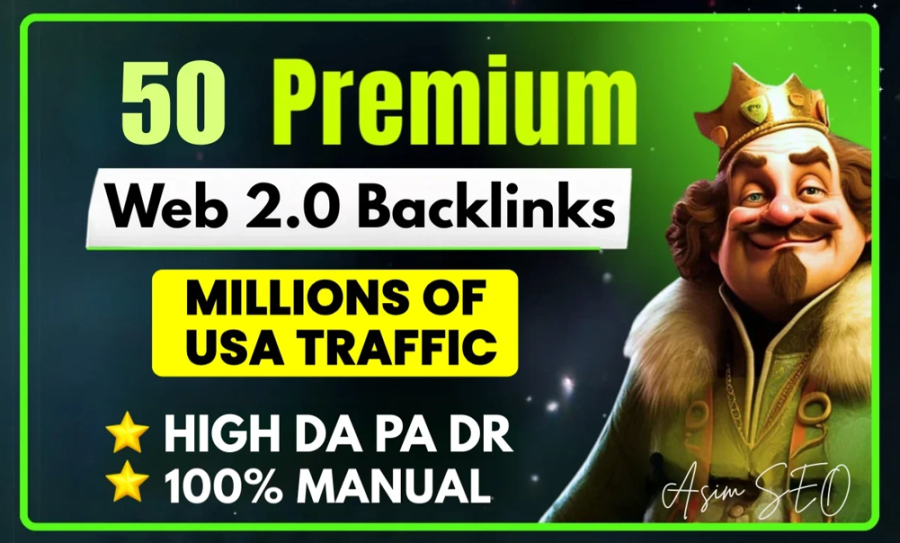 Premium SEO Packgae 50 Web 2.0 Backlinks, Image embed Dofollow Link Building for Ranking