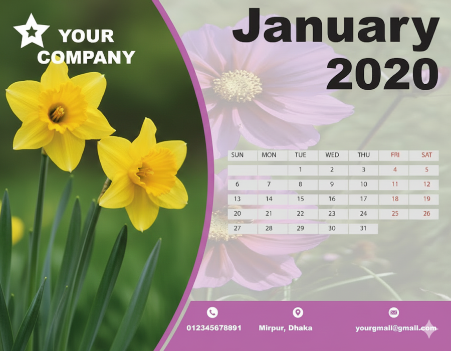 I will design your creative calendar 2026