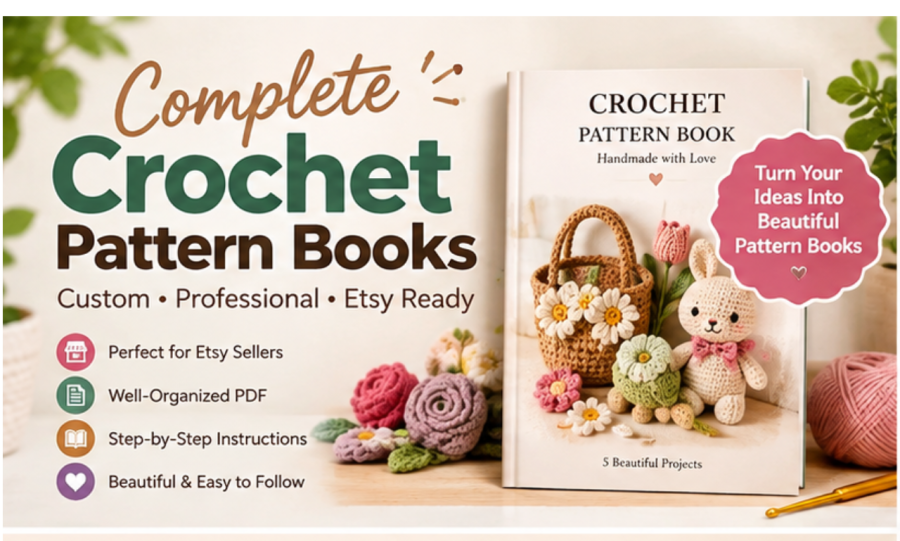 I will create custom crochet patterns for your Etsy digital products