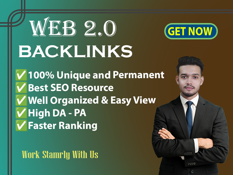 Latest Web 2.0 Backlinks, will help to Ranking up Website. High DA, 100+