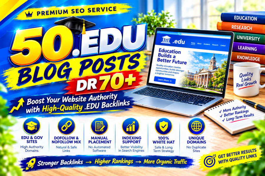 50 EDU HomePage PBN Backlinks | Permanent High Authority DR 70+ Contextual SEO Link Building